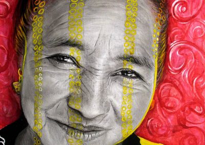 Diosa del maíz, carbón, acrílico y tinta china sobre papel, 27 x 37 cm, 2007