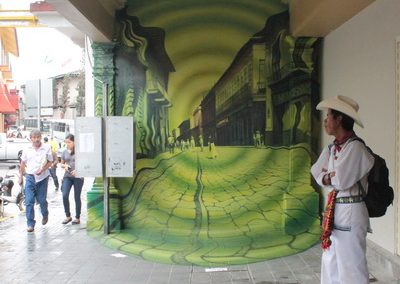 001 Túnel del tiempo, Acrílico sobre muro, Edificio Enríquez, Xalapa, Veracruz