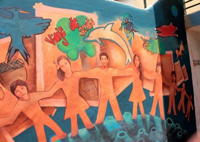 009 Viaje de sexto, mural colectivo, Colegio Nuestro Mundo, Xalapa, Veracruz, 2014